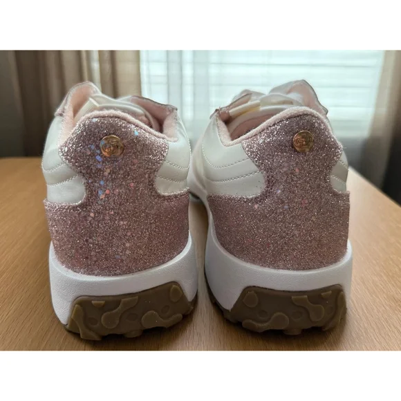 Juicy Couture Women'ss Eunice Lace Up Casual Sneakers SZ 8.5 M Blush PINK WHITE - Picture 9 of 12